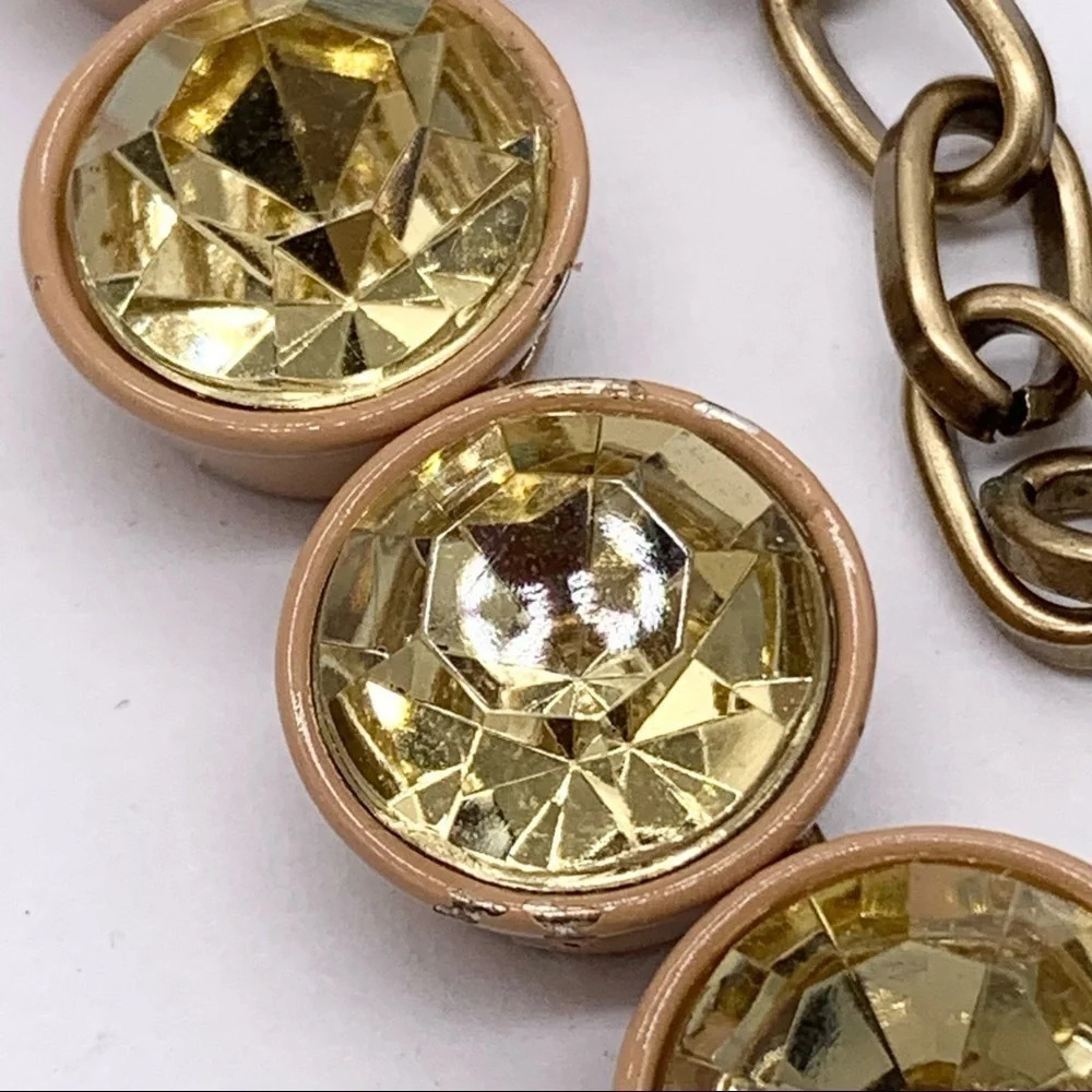 J. Crew Tan Brulee Yellow Crystal Necklace - Picture 4 of 11